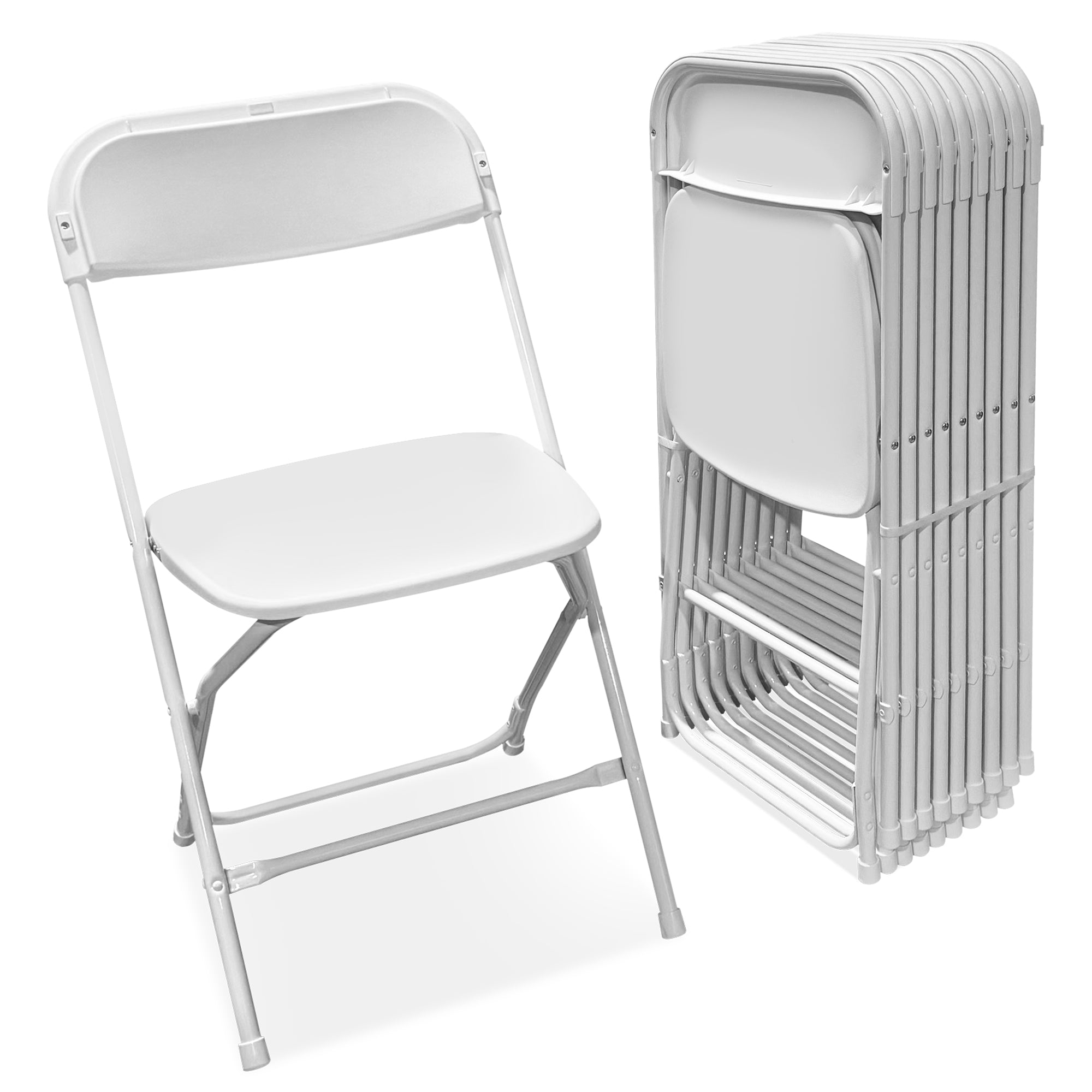 White Steel-Poly Folding Chair (Pro Series) — 650 lb Capacity, Commercial Grade for Events, Schools & Banquet Halls
