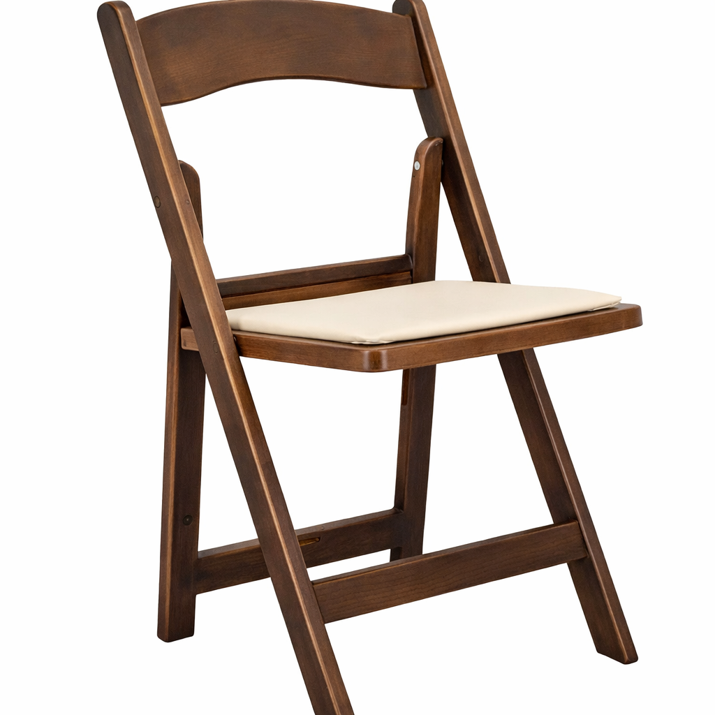 Brown Resin Folding Chair -- 800 lb Capacity, Commercial Grade for Weddings & Events