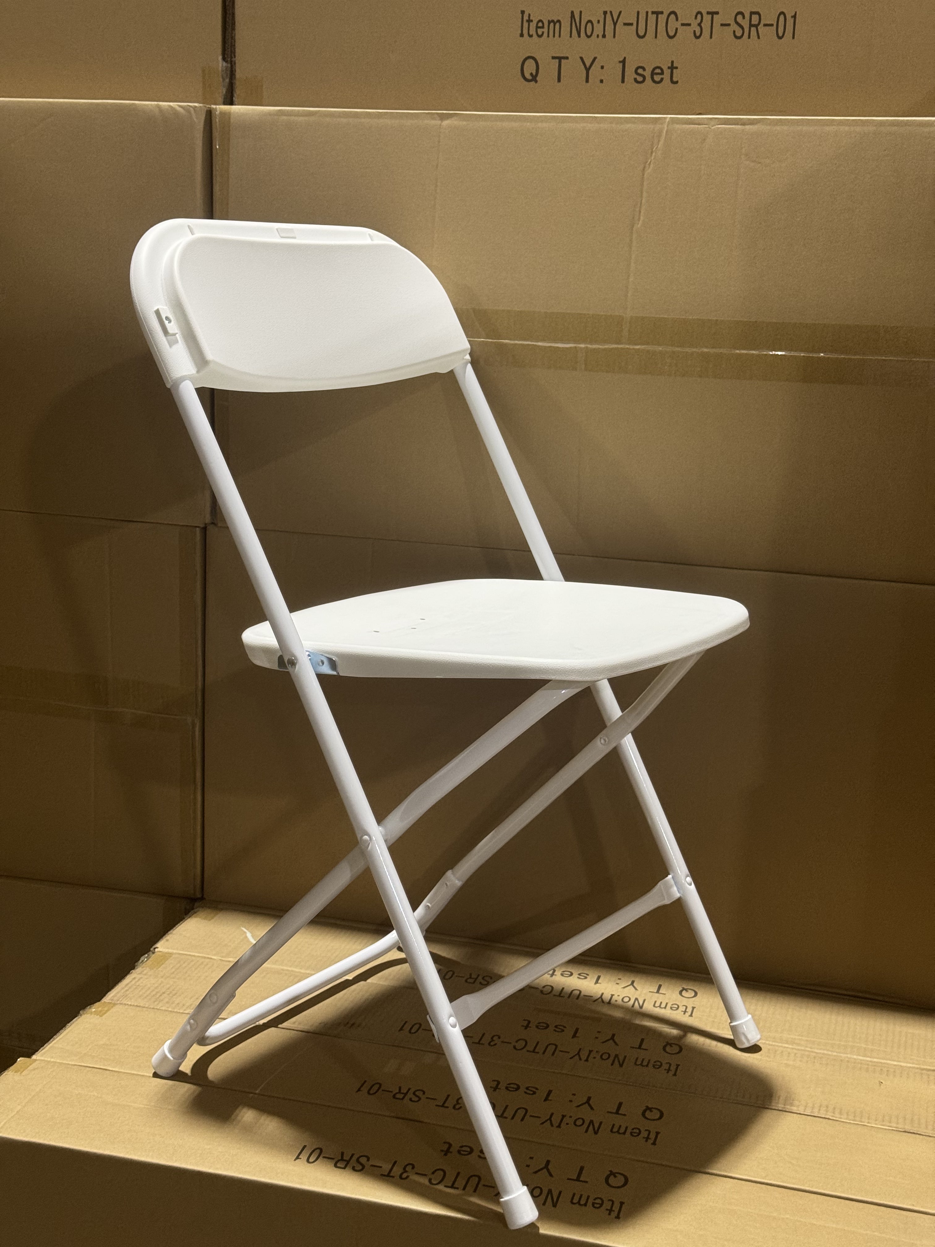 White Steel-Poly Folding Chair (Pro Series) — 650 lb Capacity, Commercial Grade for Events, Schools & Banquet Halls